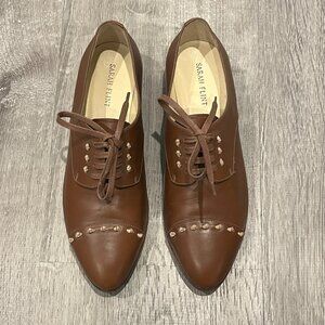 Sarah Flint Brown Leather Oxford Flats